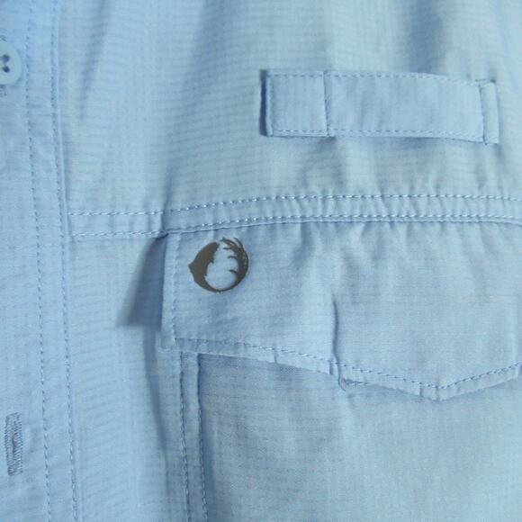 The American Outdoorsman Shirt Mens Size XL Blue Fishing Vented Short Sleeve UPF - Picture 3 of 11